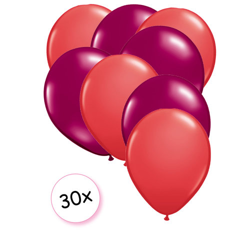 Joni's Winkel Ballonnen Rood & Fuchsia 30 stuks 27 cm