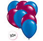 Ballonnen Blauw & Fuchsia 30 stuks 27 cm