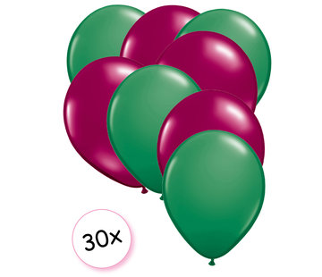 Joni's Winkel Ballonnen Groen & Fuchsia 30 stuks 27 cm