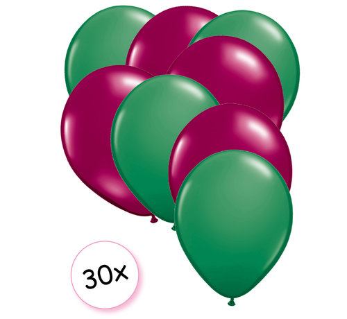 Joni's Winkel Ballonnen Groen & Fuchsia 30 stuks 27 cm