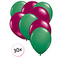 Ballonnen Groen & Fuchsia 30 stuks 27 cm