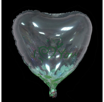 Joni's Winkel Folieballon I love you transparant/groen 45x45 cm