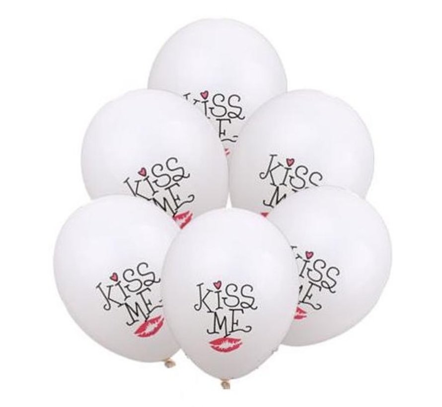 Ballonnen Kiss me 8 stuks 30 cm