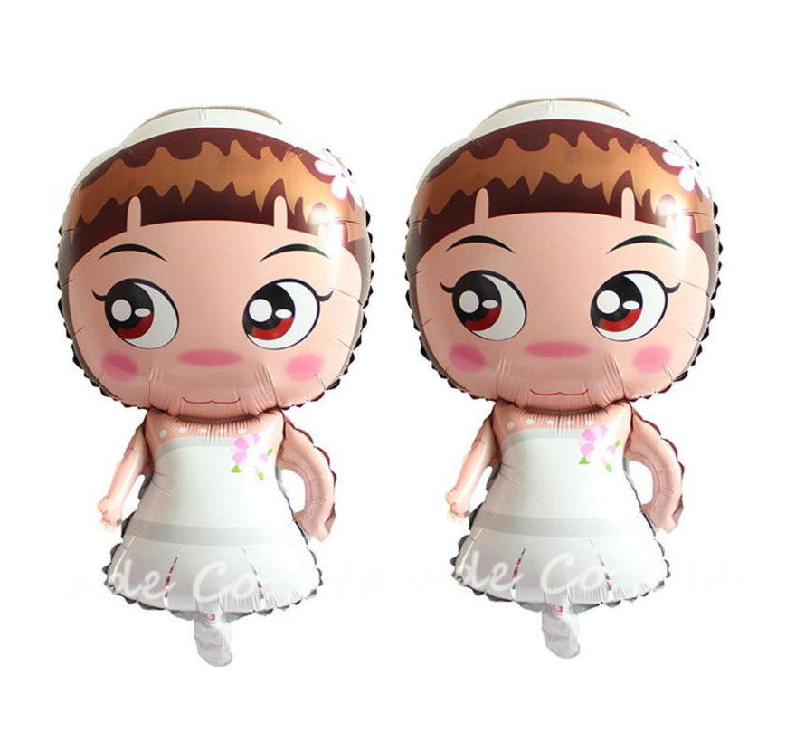 Folieballon huwelijk cartoon vrouw/vrouw 75x40