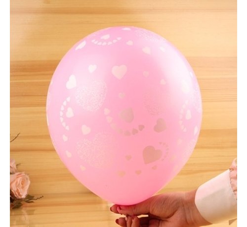 Joni's Winkel Ballonnen Love Roze-wit 8 stuks 32 cm