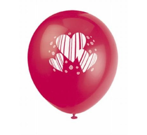 UNIQUE Ballonnen hart 8 stuks 30 cm