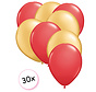 Ballonnen Rood & Goud 30 stuks 27 cm