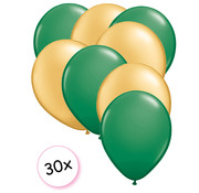 Joni's Winkel Ballonnen Groen & Goud 30 stuks 27 cm