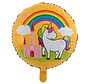 Folieballon Eenhoorn regenboog kasteel Oranje 45 x 45 cm