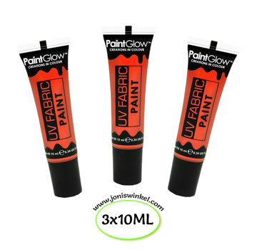 PaintGlow PaintGlow Fabric paint Neon Oranje 3 x