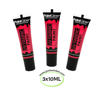 PaintGlow PaintGlow Fabric paint Neon Rood 3 x