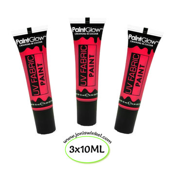 PaintGlow PaintGlow Fabric paint Neon Rood 3 x