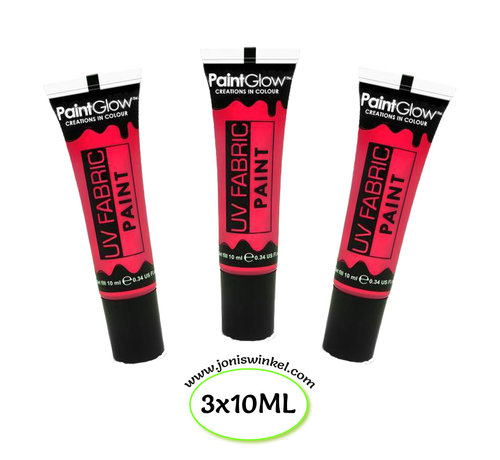 PaintGlow PaintGlow Fabric paint Neon Rood 3 x