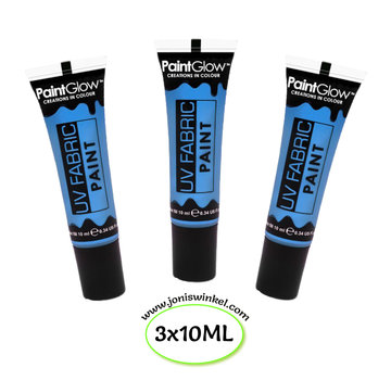 PaintGlow PaintGlow Fabric paint Neon Blauw 3 x