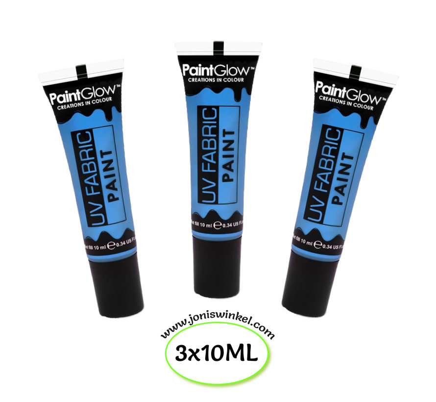 PaintGlow Fabric paint Neon Blauw 3 x