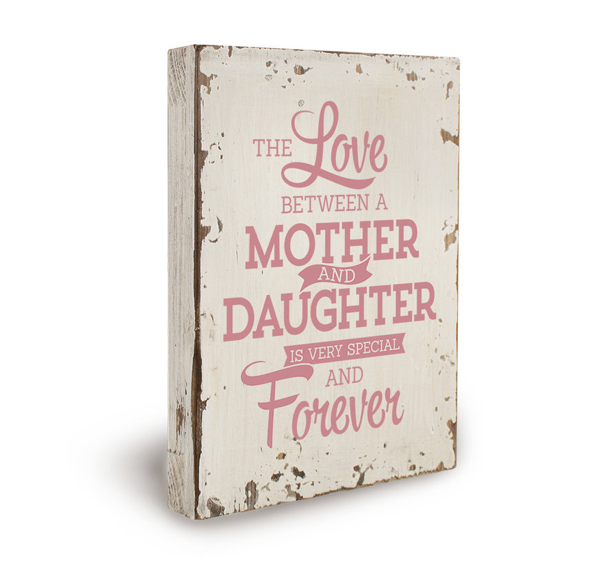 Houten tekstbord "Mother & Daughter"