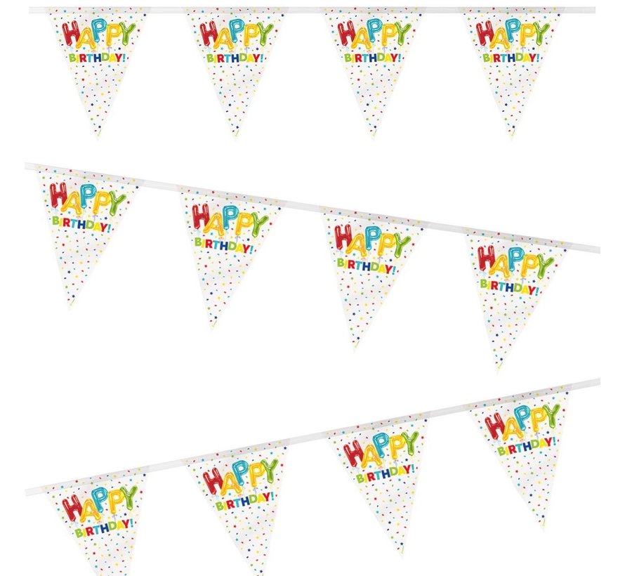 Vlaggenlijn Happy Birthday Balloon 3.65 meter