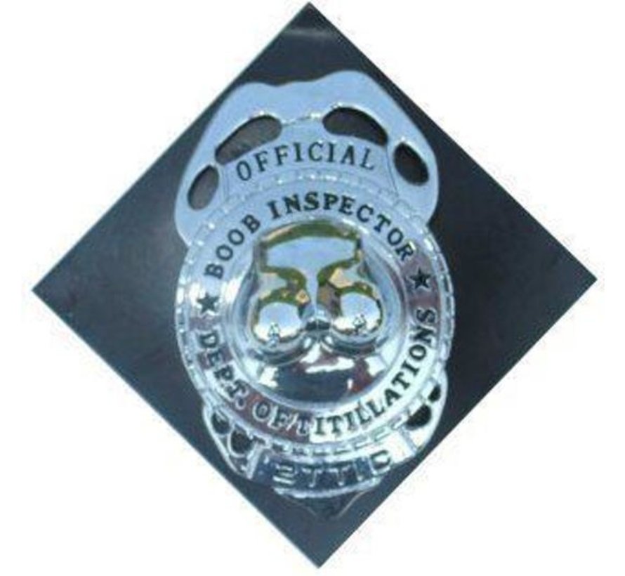 Boob Inspector badge met speld