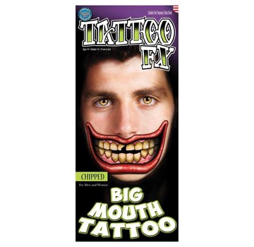 Tinsley Transfers Tinsley Tattoo FX - Big Mouth Tattoo - Chipped