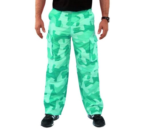 Joni's Glow-Shop Fluor groene camo Broek - Neon green camo Pants