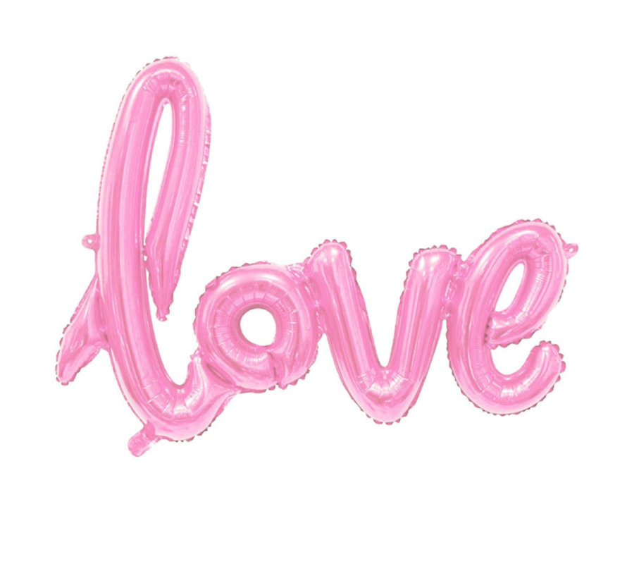 Folieballon LOVE Roze 108x64 cm