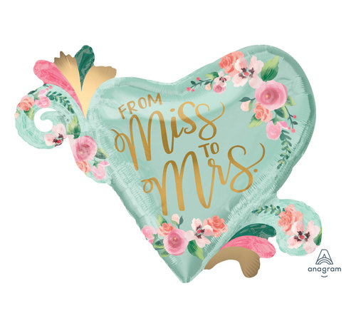 Anagram Super Shape Folieballon Miss to Mrs 81 x 66 cm