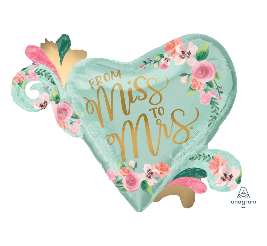 Super Shape Folieballon Miss to Mrs 81 x 66 cm