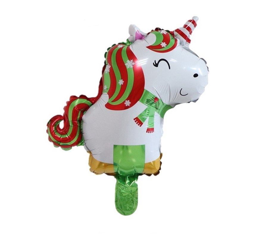 Folieballon Kerst eenhoorn 40 x 45 cm
