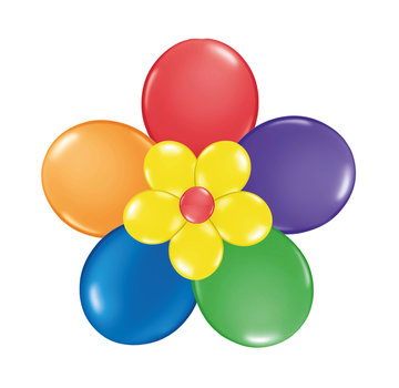 Folat Ballonnen Bloem Multi/Geel/Rood