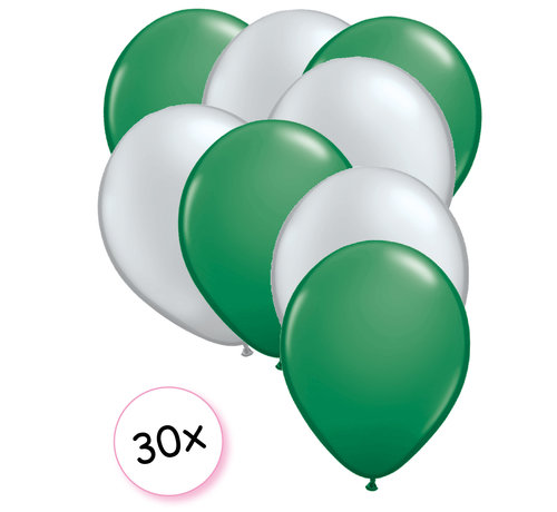 Joni's Winkel Ballonnen Groen & Zilver 30 stuks 27 cm