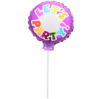 Folat Beschrijfbare folieballon Let's Party paars 23 x 23 cm