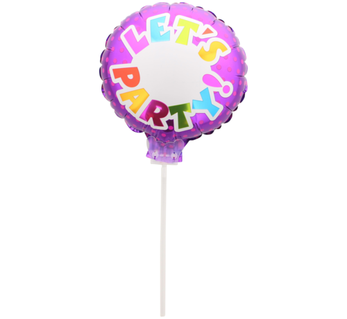 Folat Beschrijfbare folieballon Let's Party paars 23 x 23 cm