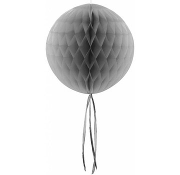 Folat Honeycomb Decoratie bol Zilver 30 cm met onderhanger