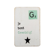 Houten magneet "Geweldig"