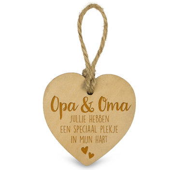 Miko Houten Hartjes & Engeltjes "Opa & Oma"