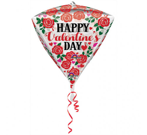 Anagram Diamondz Folieballon Happy Valentine's Day 38 x 43 cm