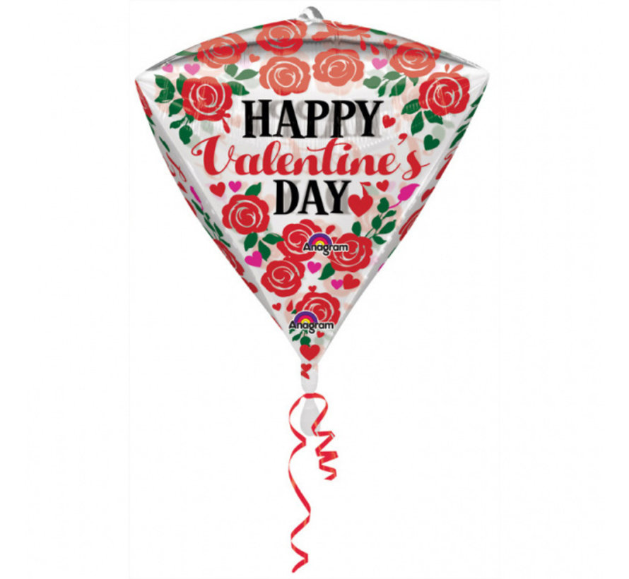 Diamondz Folieballon Happy Valentine's Day 38 x 43 cm