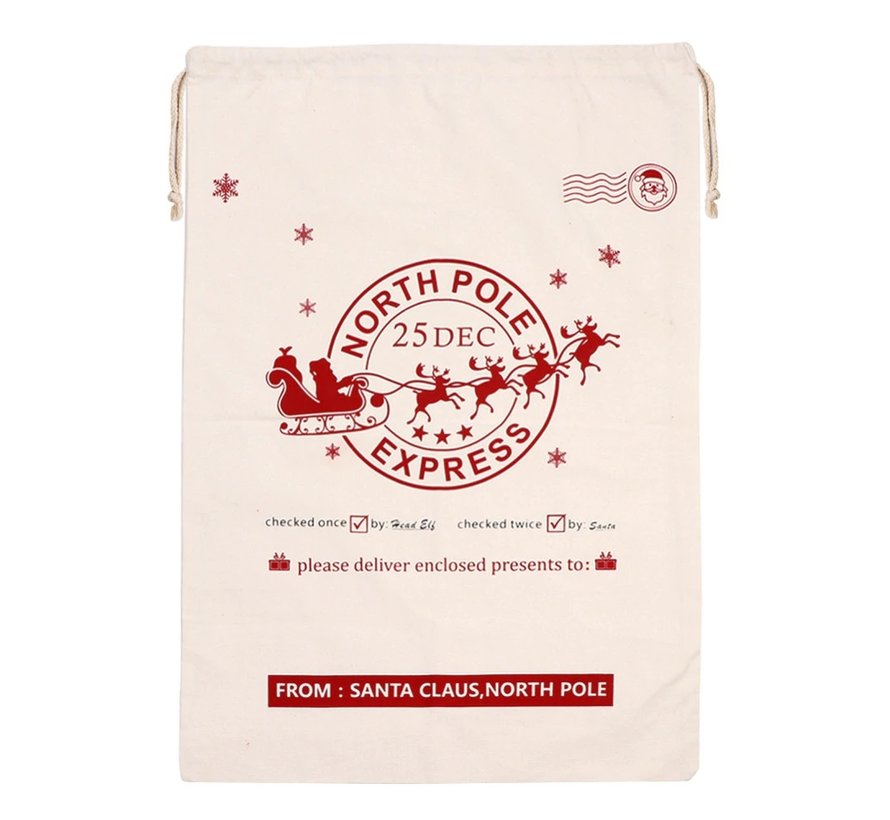 Cadeau zak North pole Express 50x70 cm