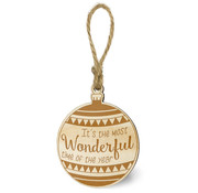 Miko Houten Kerstbal "Wonderful Times"