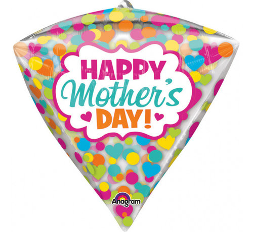 Anagram Diamondz Folieballon Happy Mother's Day 38 x 43 cm