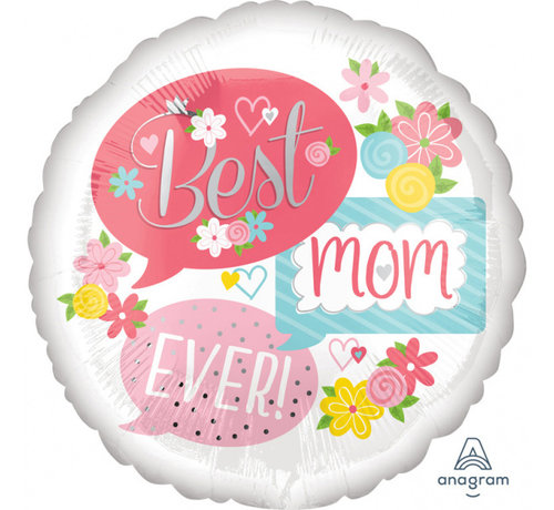 Anagram Standard Shape Folieballon Best Mom Ever Bubbles 43 x 43 cm