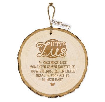 Miko Boomschijf Hanger "Liefste Zus"