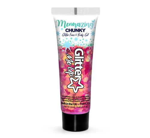 PaintGlow PaintGlow Mermazing Iridescent Chunky Glitter Gel, "Coral Reef" 12ml