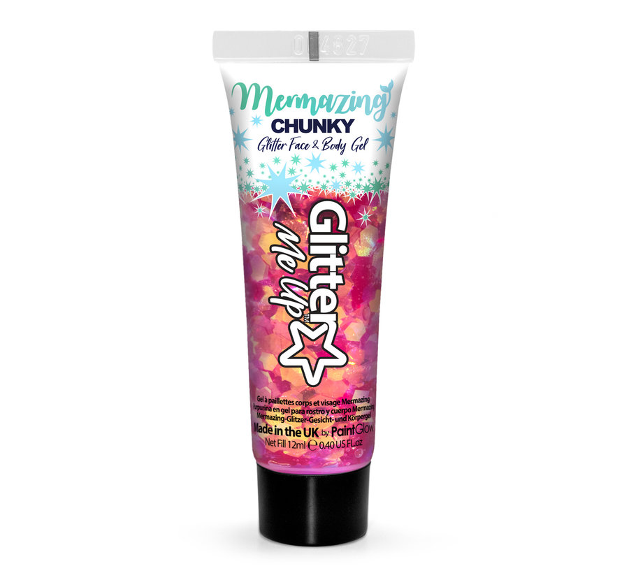 PaintGlow Mermazing Iridescent Chunky Glitter Gel, "Coral Reef" 12ml