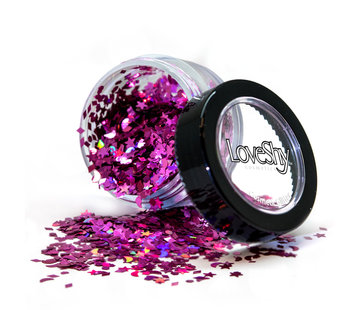 PaintGlow LoveShy Holographic Moon & Stars Glitters "Princess Pink" 3g