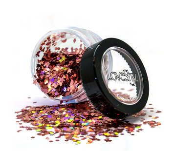 PaintGlow LoveShy Holographic Moon & Stars Glitters "Rose Gold" 3g