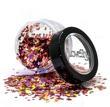 PaintGlow LoveShy Holographic Moon & Stars Glitters "Rose Gold" 3g