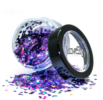 PaintGlow LoveShy Holographic Moon & Stars Glitters "Ultra Violet" 3g