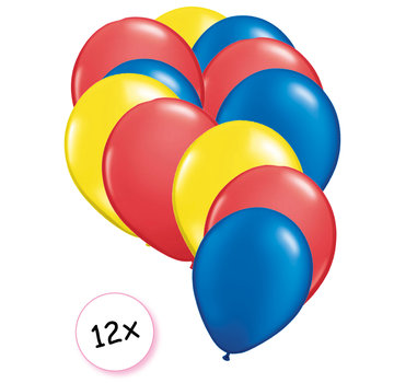 Joni's Winkel Ballonnen Geel, Rood & Blauw 12 stuks 27 cm