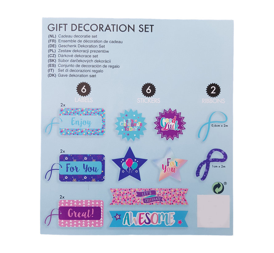 Labels cadeau decoratie set “Let’s celebrate”